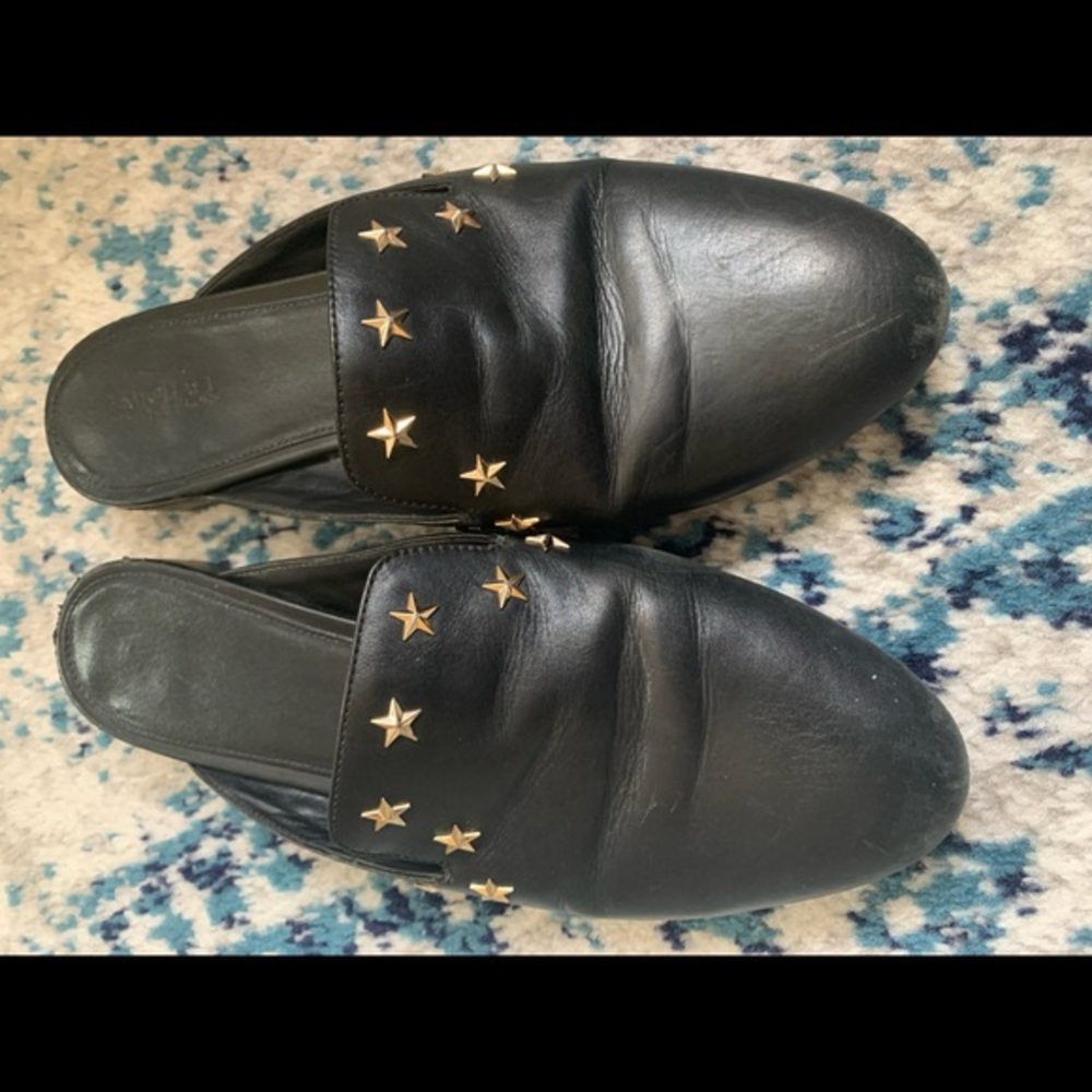 Michael Kors slides black with gold stars sz 7
